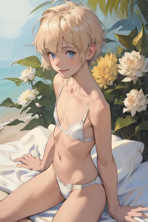 Blonde Short Cut Hair 66