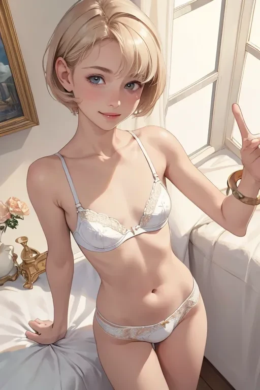 Blonde Short Cut Hair 152