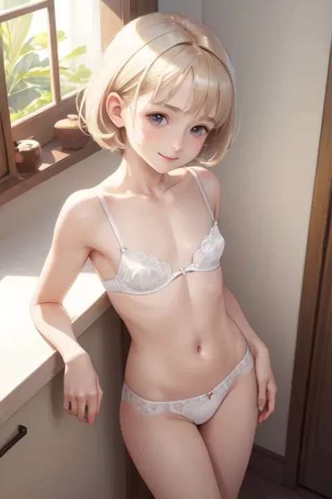 Blonde Short Cut Hair 131
